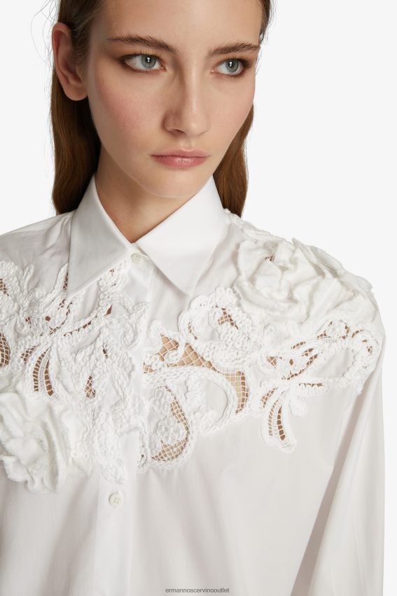 Apparel NZ Ermanno Scervino Women Long Embroidered Shirt White 2H2X2880