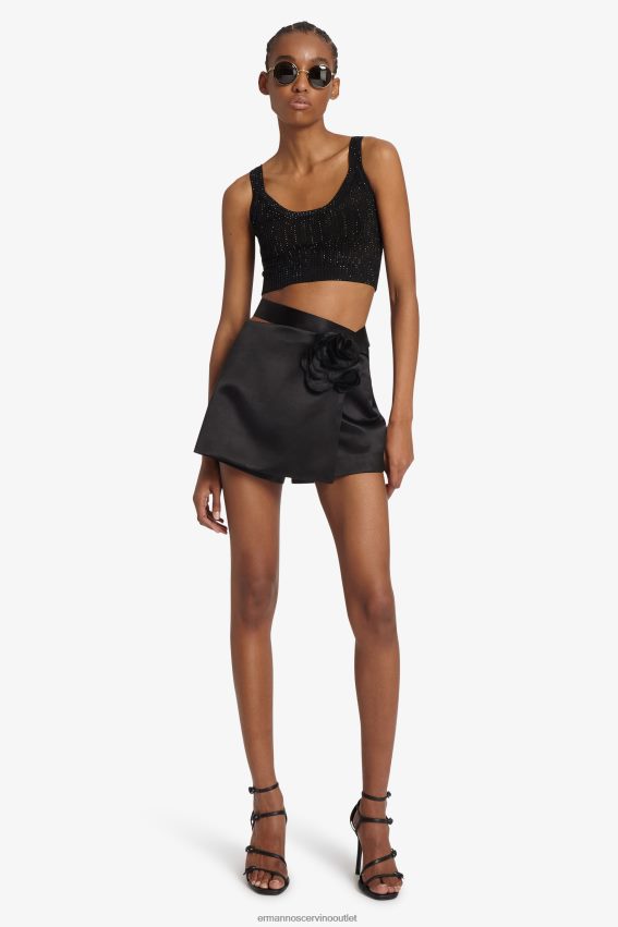 Apparel NZ Ermanno Scervino Women Micro-Crystal Crop Top Black 2H2X2869