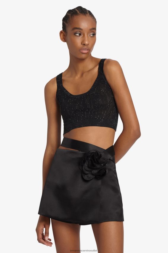 Apparel NZ Ermanno Scervino Women Micro-Crystal Crop Top Black 2H2X2869