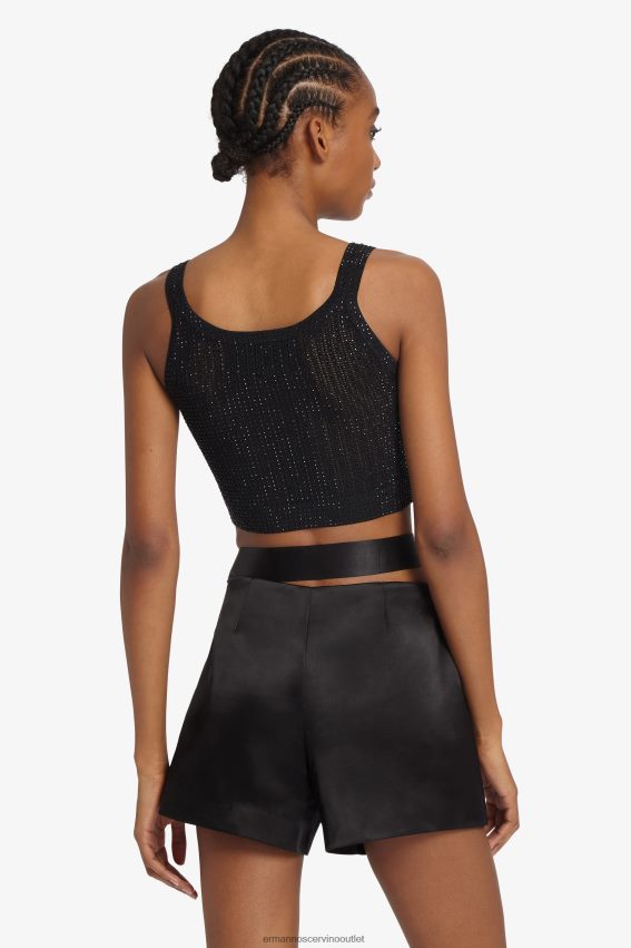 Apparel NZ Ermanno Scervino Women Micro-Crystal Crop Top Black 2H2X2869