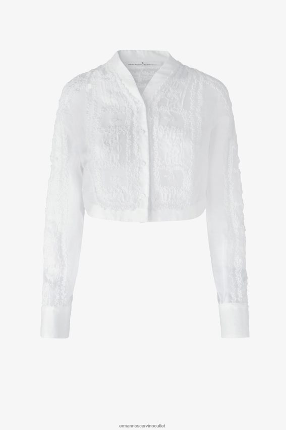 Apparel NZ Ermanno Scervino Women Muslin And Lace Cropped Shirt White 2H2X2884