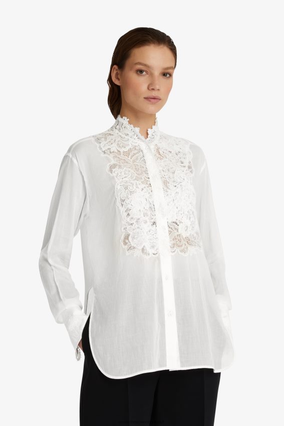 Apparel NZ Ermanno Scervino Women Muslin And Lace Shirt White 2H2X2885