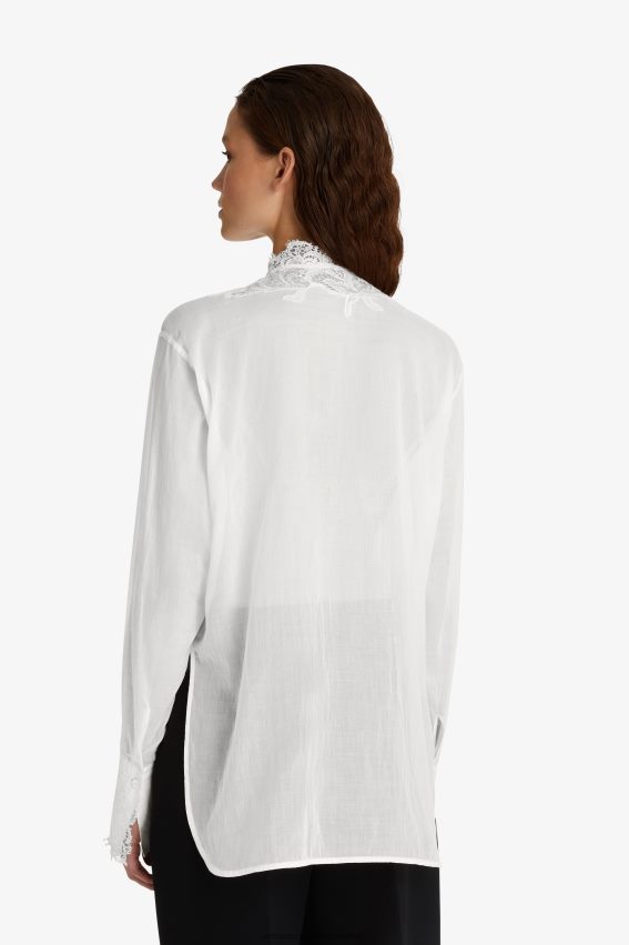 Apparel NZ Ermanno Scervino Women Muslin And Lace Shirt White 2H2X2885