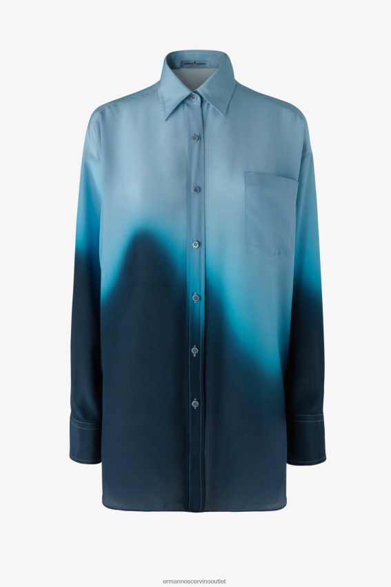 Apparel NZ Ermanno Scervino Women Nuanced Oversized Shirt Blue 2H2X2887