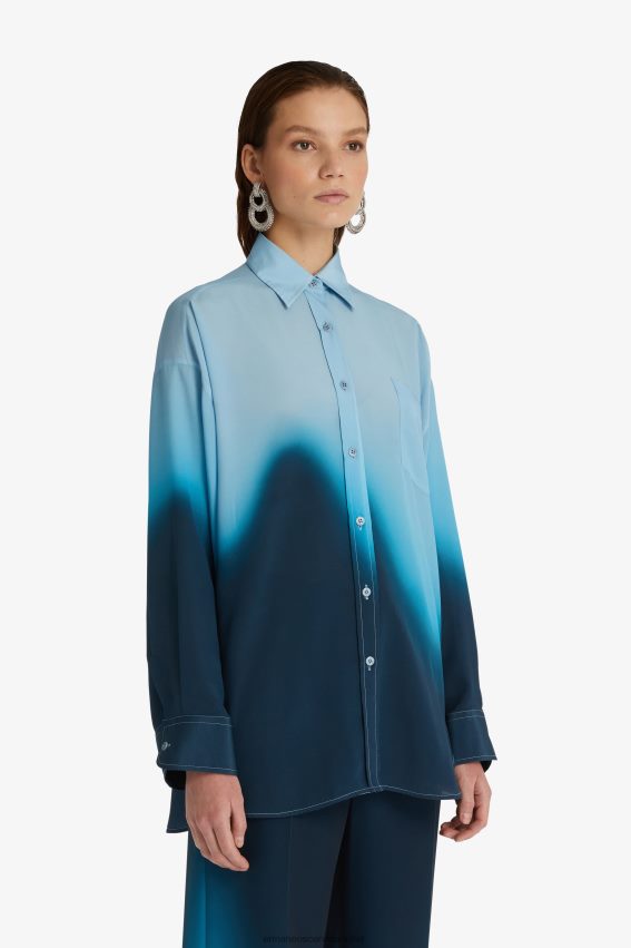 Apparel NZ Ermanno Scervino Women Nuanced Oversized Shirt Blue 2H2X2887