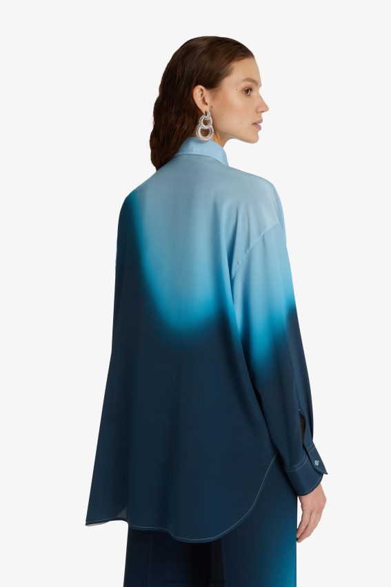 Apparel NZ Ermanno Scervino Women Nuanced Oversized Shirt Blue 2H2X2887