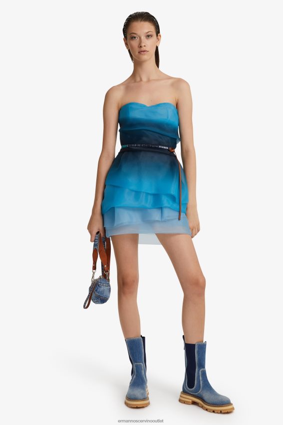 Apparel NZ Ermanno Scervino Women Nuanced Tulle Mini Dress Blue 2H2X2813