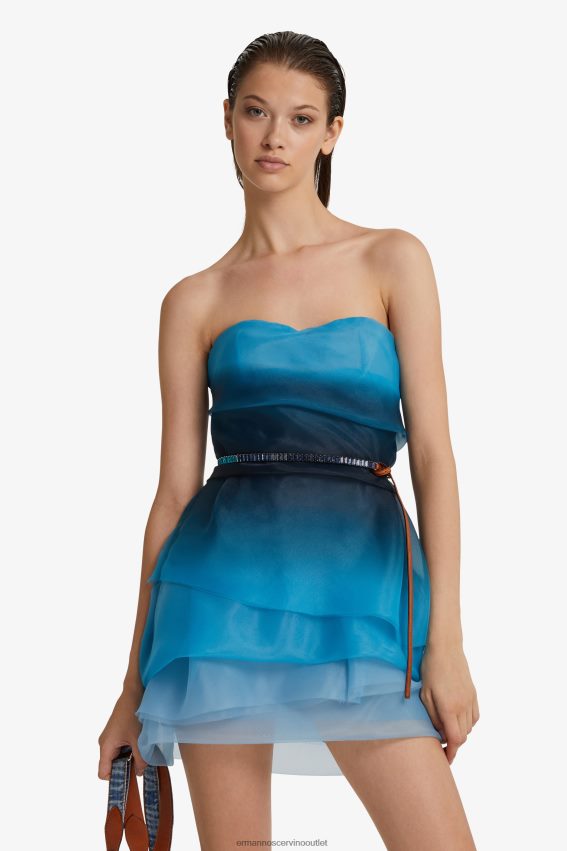 Apparel NZ Ermanno Scervino Women Nuanced Tulle Mini Dress Blue 2H2X2813