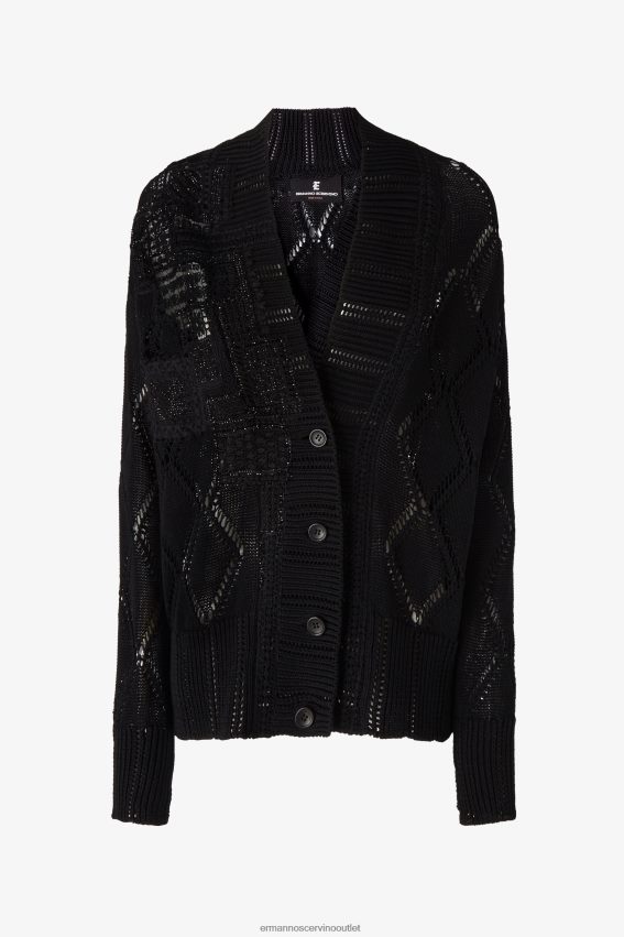 Apparel NZ Ermanno Scervino Women Openwork-Knit Cardigan Black 2H2X2854