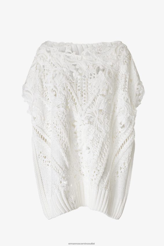 Apparel NZ Ermanno Scervino Women Oversized Lace-Detailed Sweater With Cut-Outs Bianco 2H2X2850