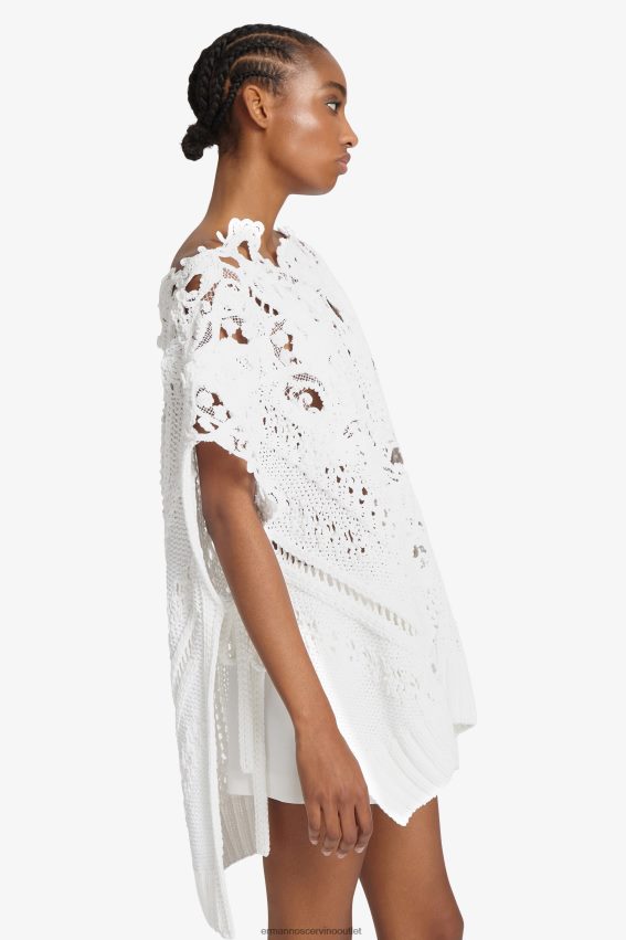 Apparel NZ Ermanno Scervino Women Oversized Lace-Detailed Sweater With Cut-Outs Bianco 2H2X2850