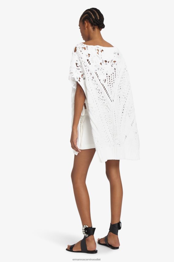 Apparel NZ Ermanno Scervino Women Oversized Lace-Detailed Sweater With Cut-Outs Bianco 2H2X2850