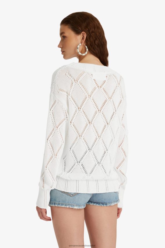 Apparel NZ Ermanno Scervino Women Oversized Open-Knit Sweater White 2H2X2853