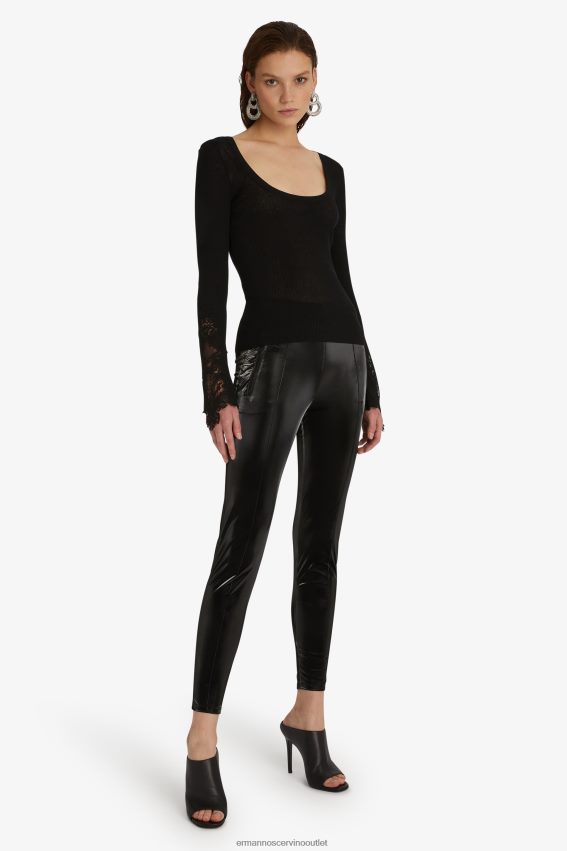 Apparel NZ Ermanno Scervino Women Patent Leather-Look Leggings Black 2H2X28120