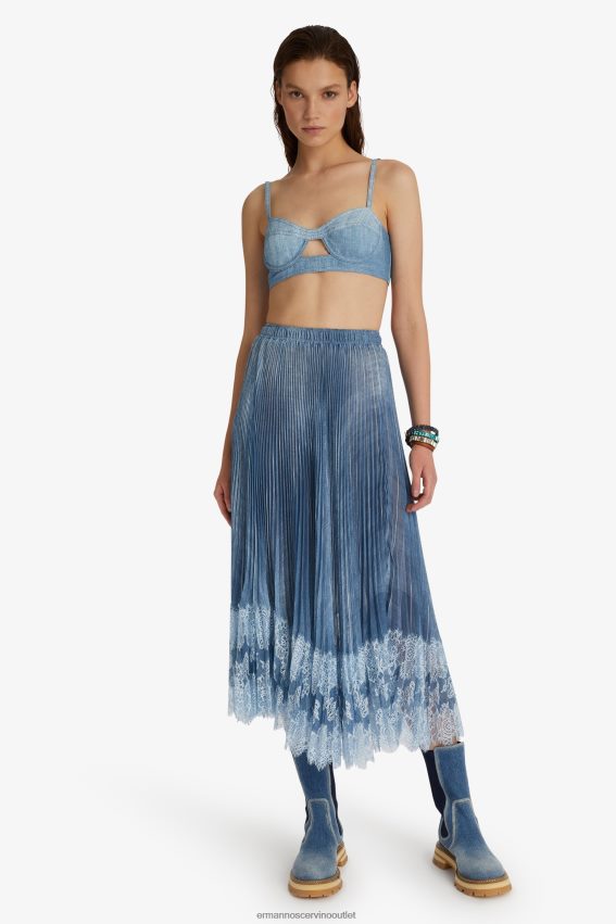 Apparel NZ Ermanno Scervino Women Pleated Calf-Length Skirt Blue 2H2X28130