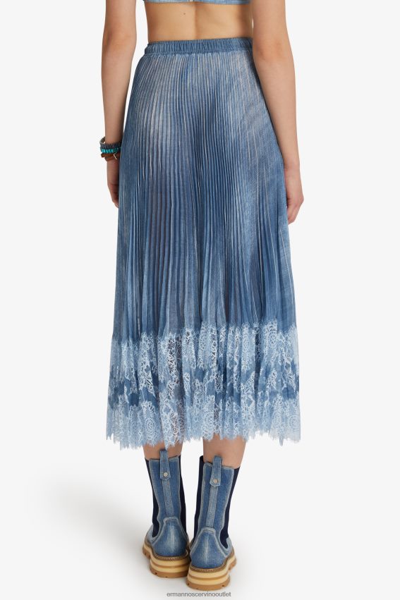 Apparel NZ Ermanno Scervino Women Pleated Calf-Length Skirt Blue 2H2X28130