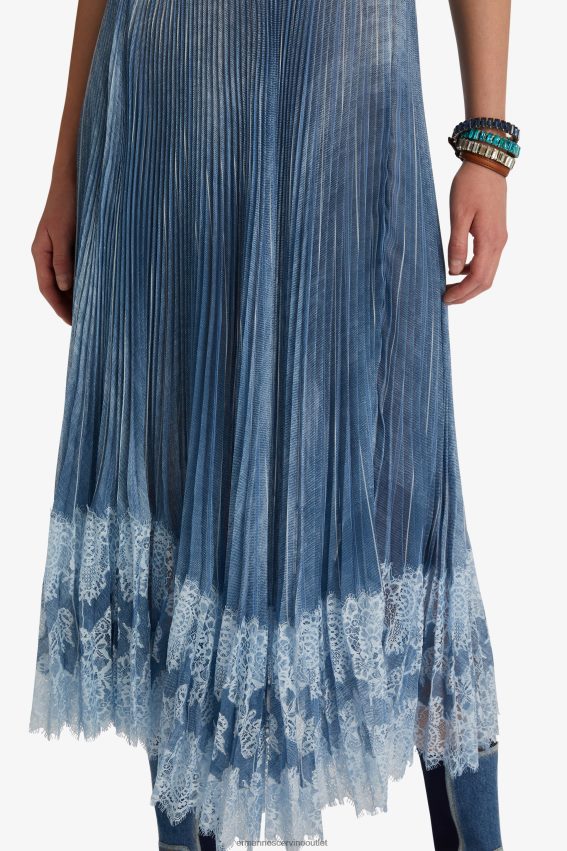 Apparel NZ Ermanno Scervino Women Pleated Calf-Length Skirt Blue 2H2X28130