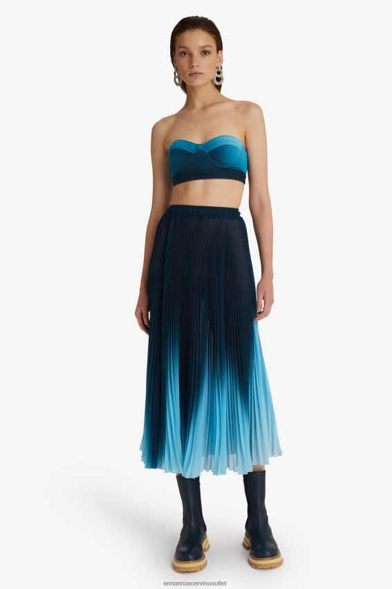 Apparel NZ Ermanno Scervino Women Pleated Midi Skirt Blue 2H2X28132