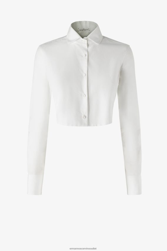 Apparel NZ Ermanno Scervino Women Poplin Cropped Shirt White 2H2X2882