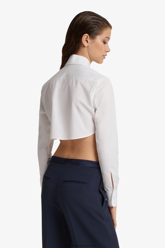 Apparel NZ Ermanno Scervino Women Poplin Cropped Shirt White 2H2X2882