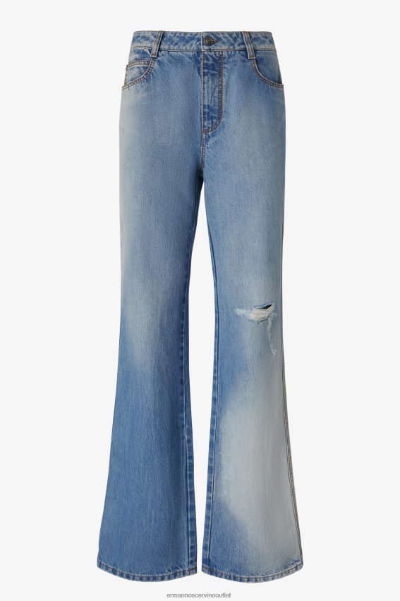 Apparel NZ Ermanno Scervino Women Ripped-Detail Baggy Jeans Blue 2H2X28109