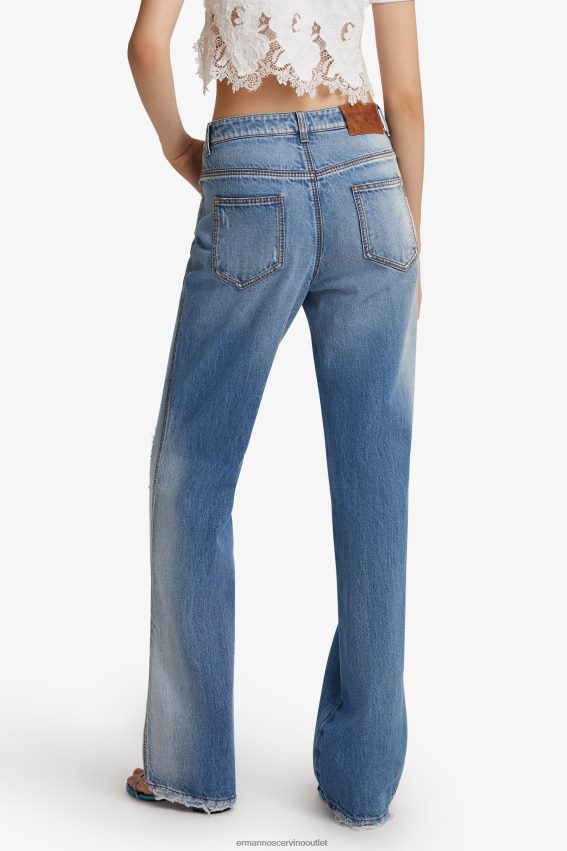 Apparel NZ Ermanno Scervino Women Ripped-Detail Baggy Jeans Blue 2H2X28109