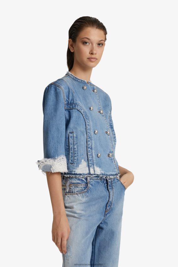 Apparel NZ Ermanno Scervino Women Short Denim Jacket Blue 2H2X2819