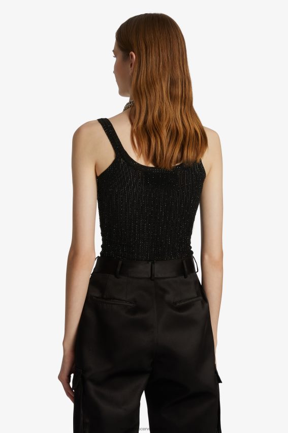 Apparel NZ Ermanno Scervino Women Stretch Vest Top With Crystals Black 2H2X2872