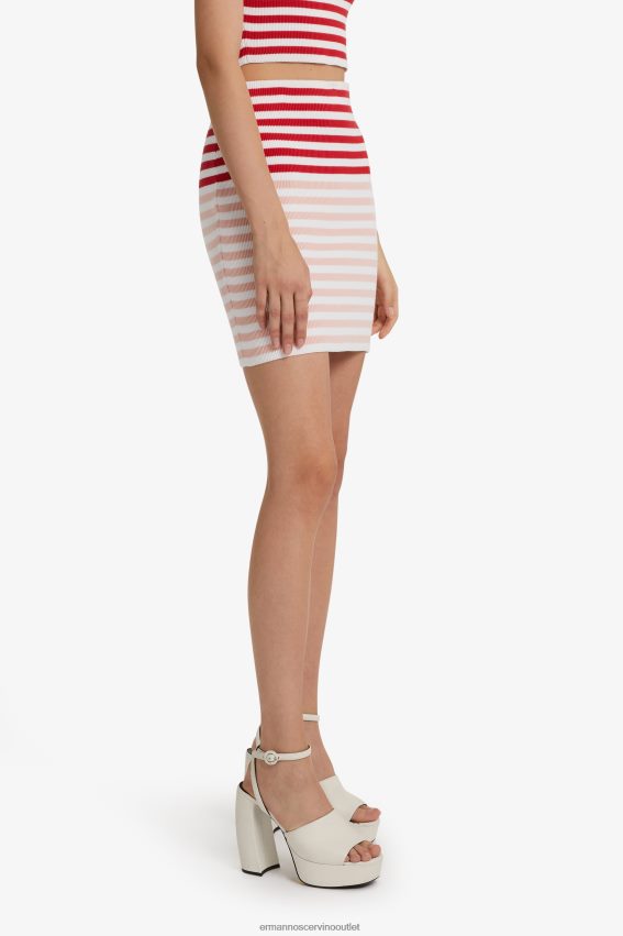 Apparel NZ Ermanno Scervino Women Striped Mini Skirt Red 2H2X28133