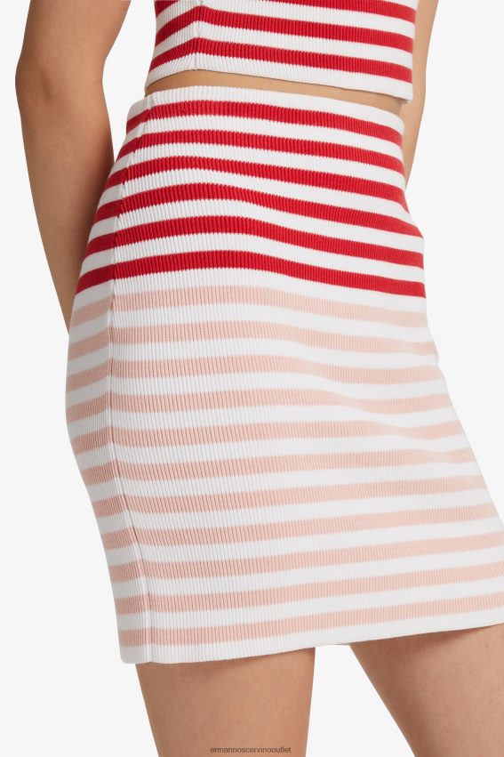 Apparel NZ Ermanno Scervino Women Striped Mini Skirt Red 2H2X28133