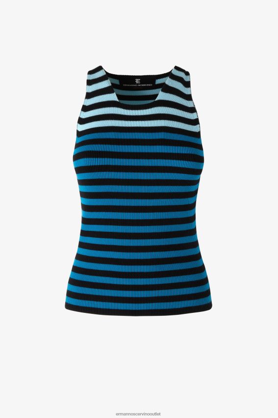 Apparel NZ Ermanno Scervino Women Striped Vest Top Blue 2H2X2874