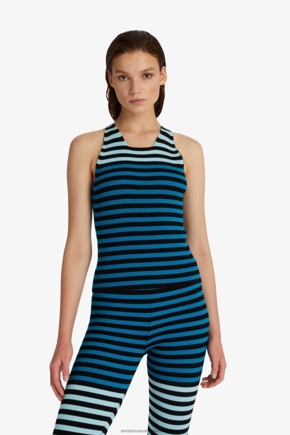 Apparel NZ Ermanno Scervino Women Striped Vest Top Blue 2H2X2874