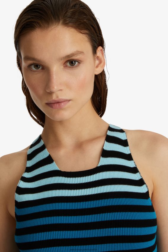 Apparel NZ Ermanno Scervino Women Striped Vest Top Blue 2H2X2874