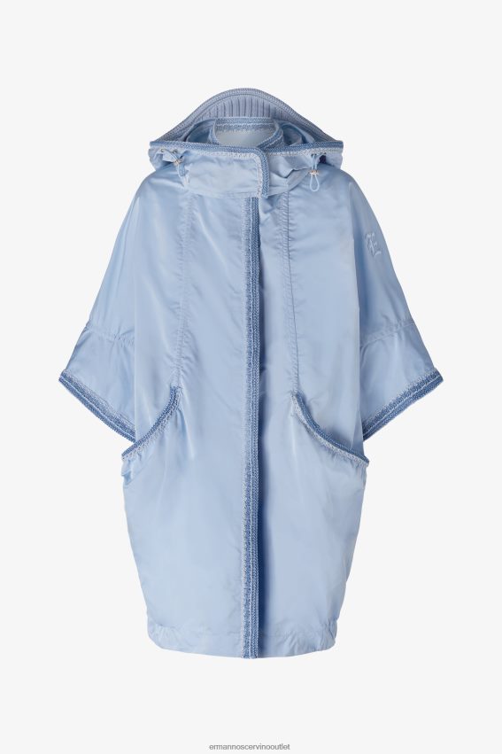 Apparel NZ Ermanno Scervino Women Technical Duchesse Windbreaker Jacket Light Blue 2H2X2832