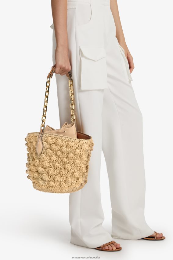 Bag NZ Ermanno Scervino Women Raffia Bucket Bag Beige 2H2X28134