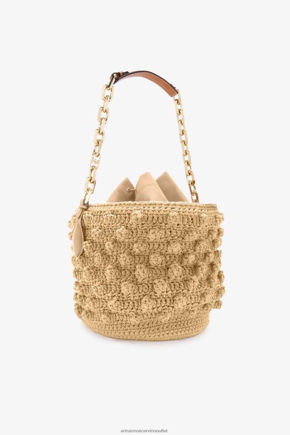 Bag NZ Ermanno Scervino Women Raffia Bucket Bag Beige 2H2X28134