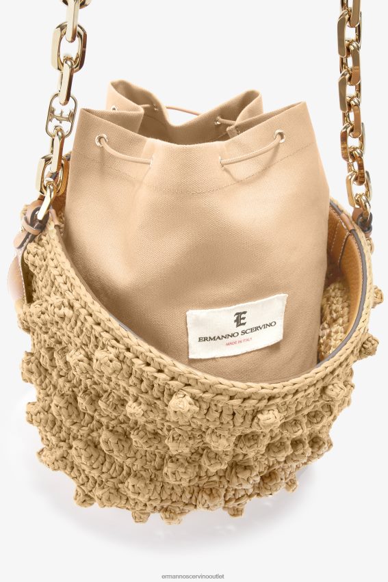 Bag NZ Ermanno Scervino Women Raffia Bucket Bag Beige 2H2X28134