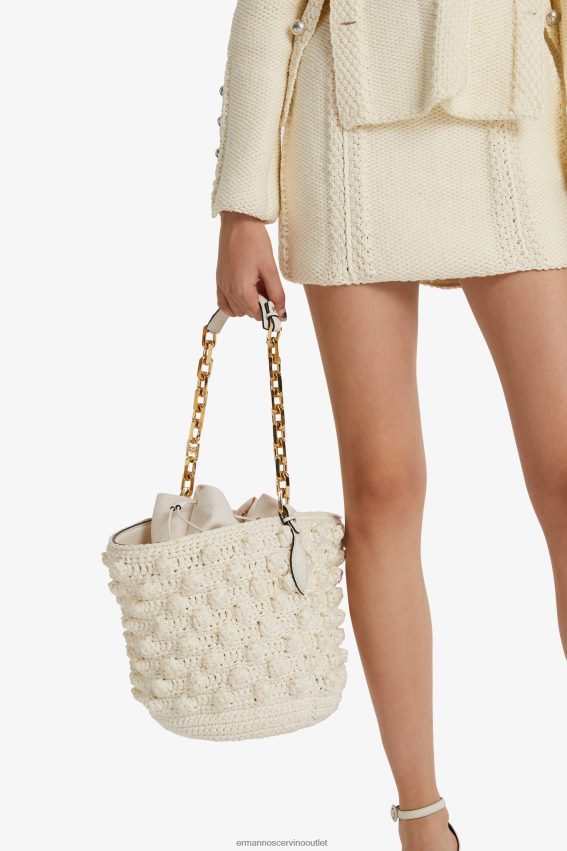 Bag NZ Ermanno Scervino Women Raffia Bucket Bag White 2H2X28135