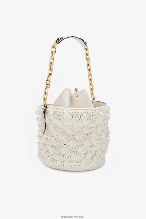 Bag NZ Ermanno Scervino Women Raffia Bucket Bag White 2H2X28135