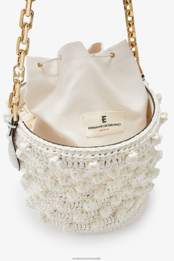 Bag NZ Ermanno Scervino Women Raffia Bucket Bag White 2H2X28135