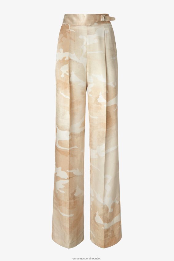 Apparel NZ Ermanno Scervino Women Camouflage Palazzo Trousers Beige 2H2X28101