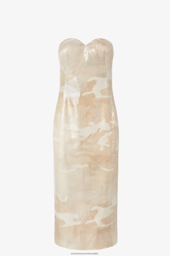 Apparel NZ Ermanno Scervino Women Camouflage Bustier Dress Beige 2H2X282