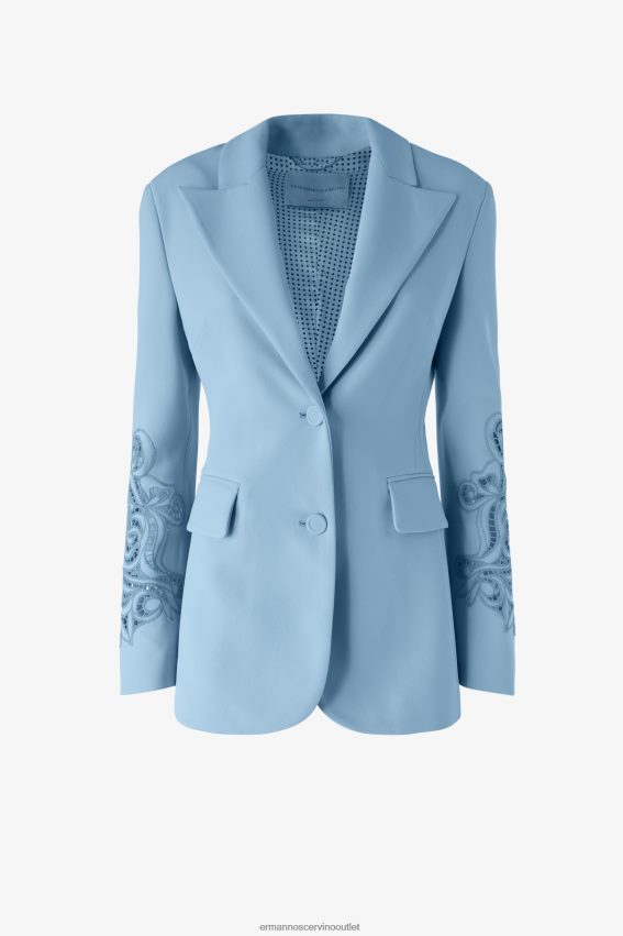 Apparel NZ Ermanno Scervino Women Embroidered Jacket Light Blue 2H2X2838