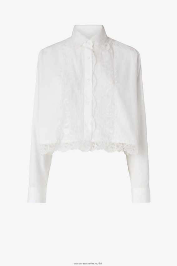 Apparel NZ Ermanno Scervino Women Embroidered Cropped Shirt White 2H2X2888