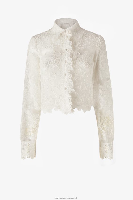 Apparel NZ Ermanno Scervino Women Lace Cropped Shirt White 2H2X2889