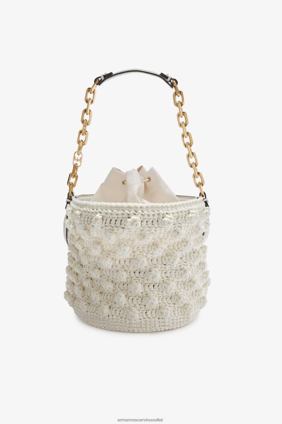 Bag NZ Ermanno Scervino Women Raffia Bucket Bag White 2H2X28135